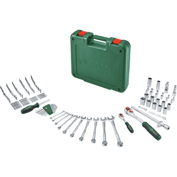 Bosch Heimwerken & Garten Werkzeug Set, 134-teilig, Werkzeug-Set (grün, mit Werkzeugkoffer)