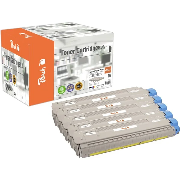 Peach Toner Sparpack Plus 112312 (kompatibel zu OKI 46471104, 46471103, 46471102 und 46471101)