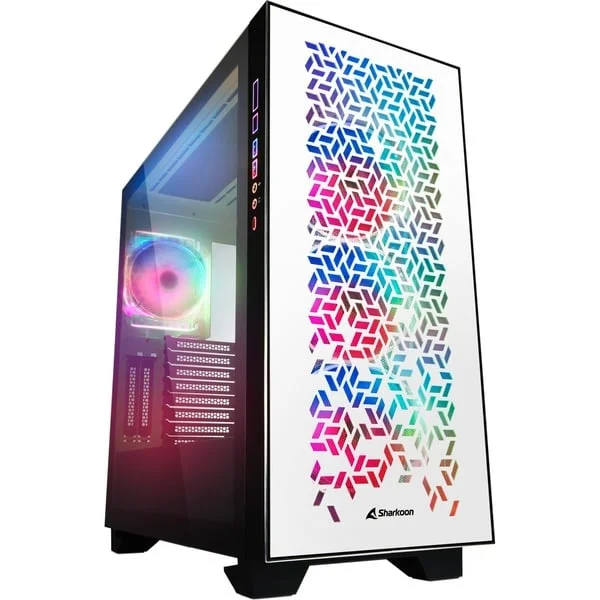 Sharkoon ELITE SHARK CA300H , Big-Tower-Gehäuse (weiß, 2x gehärtetes Glas)