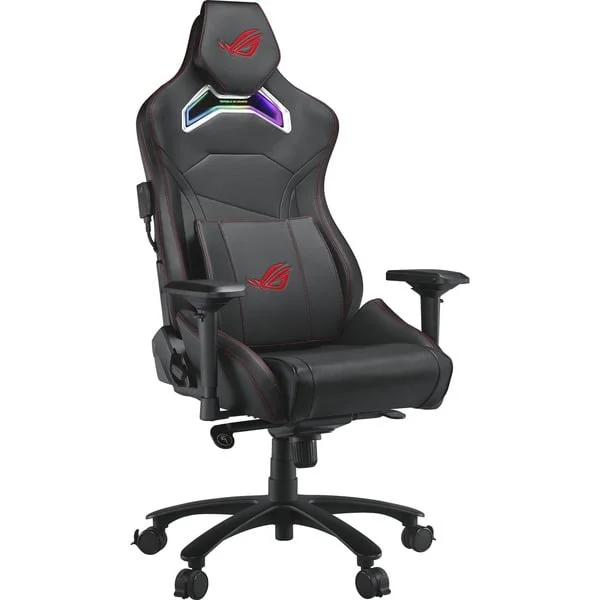 ASUS ROG Chariot X Gaming-Stuhl (schwarz, Rennwagen-Stil, Aura RGB-Beleuchtung)