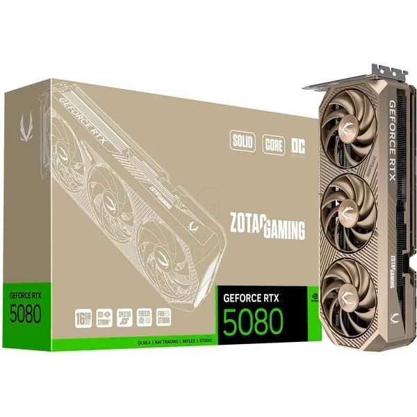ZOTAC GeForce RTX 5080 SOLID CORE OC 20 Years Limited Edition, Grafikkarte (DLSS 5, 3x DisplayPort, 1x HDMI 2.1)
