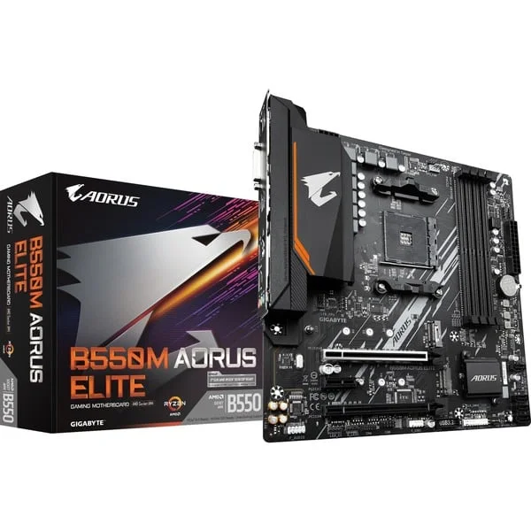GIGABYTE B550M AORUS ELITE, Mainboard (schwarz/grau)