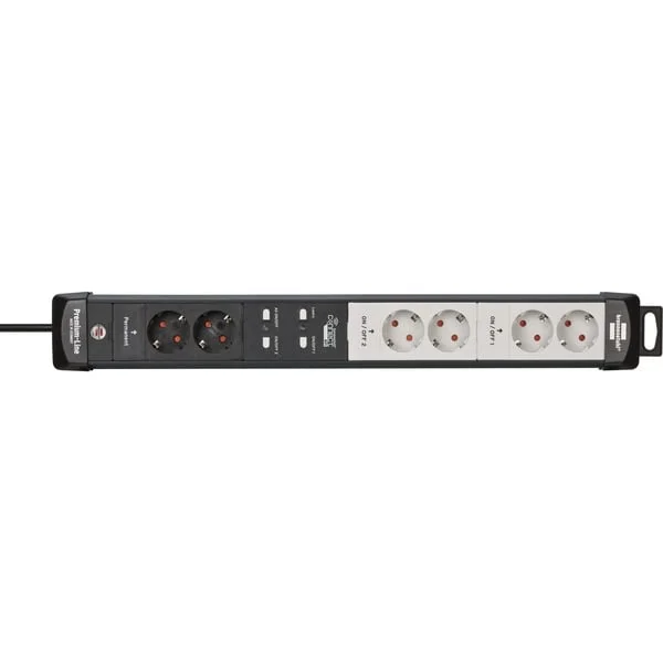 Brennenstuhl Connect Premium-Line WLAN Steckdosenleiste 6-fach (schwarz/hellgrau, 3 Meter, Zeitschaltuhr, Sprachsteuerung)