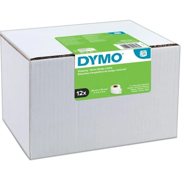 Dymo LabelWriter ORIGINAL VORTEILSPACK Versandetiketten 54x101mm, 12 Rollen mit je 220 Etiketten (permanent klebend, S0722420)