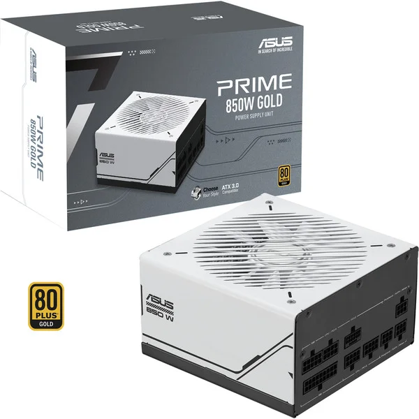 ASUS Prime 850W Gold, PC-Netzteil (weiß, 1x 12-Pin High Power GPU, 3x PCIe, Kabelmanagement, 850 Watt)