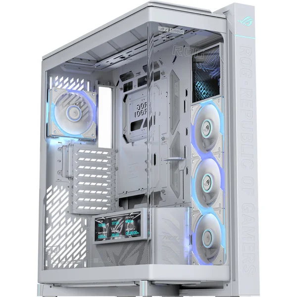ASUS ROG Cronox GR801 CURVE TG ARGB White Edition, Tower-Gehäuse (weiß, Panorama-Glas Design)