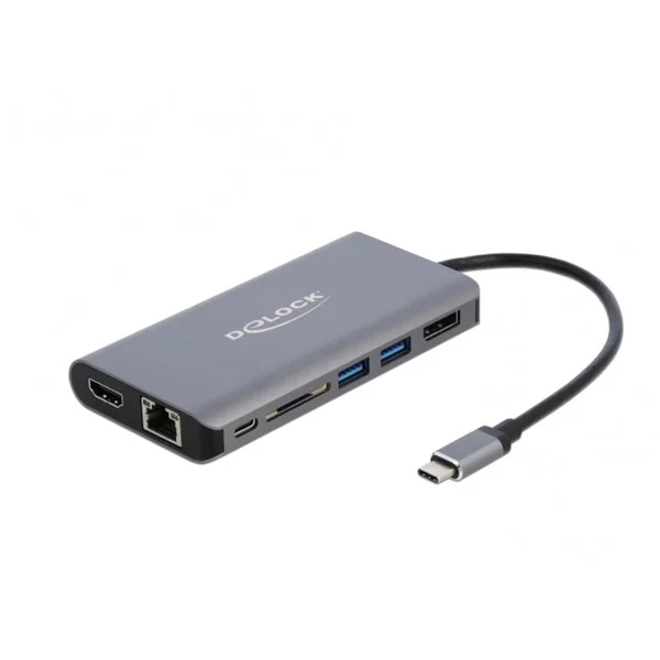 DeLOCK USB-C Dockingstation 4K (grau, HDMI, DisplayPort, USB-C)