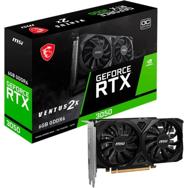 MSI GeForce RTX 3050 VENTUS 2X E OC, Grafikkarte (1x DisplayPort, 2x HDMI 2.1)