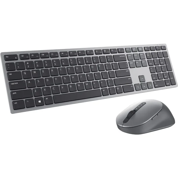 Dell Premier-Mehrgeräte-Wireless-Tastatur und -Maus (KM7321W), Desktop-Set (titan/schwarz, DE-Layout, Scherenmechanik)