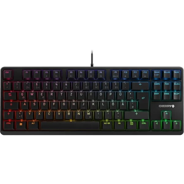 CHERRY G80-3000N RGB TKL, Tastatur (schwarz, DE-Layout, Cherry MX Silent Red)