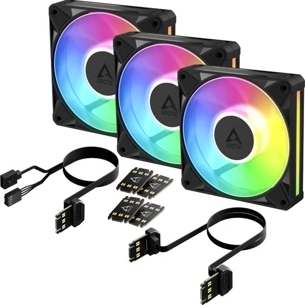 ARCTIC BioniX P12 A-RGB, Gehäuselüfter (schwarz/weiß, 3er Pack, 120 mm)