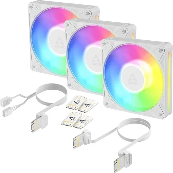 ARCTIC BioniX P12 A-RGB, Gehäuselüfter (weiß/weiß, 3er Pack, 120 mm)