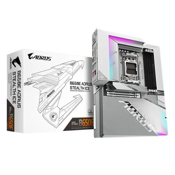 GIGABYTE B650E AORUS STEALTH ICE, Mainboard (weiß/silber, B-Ware)