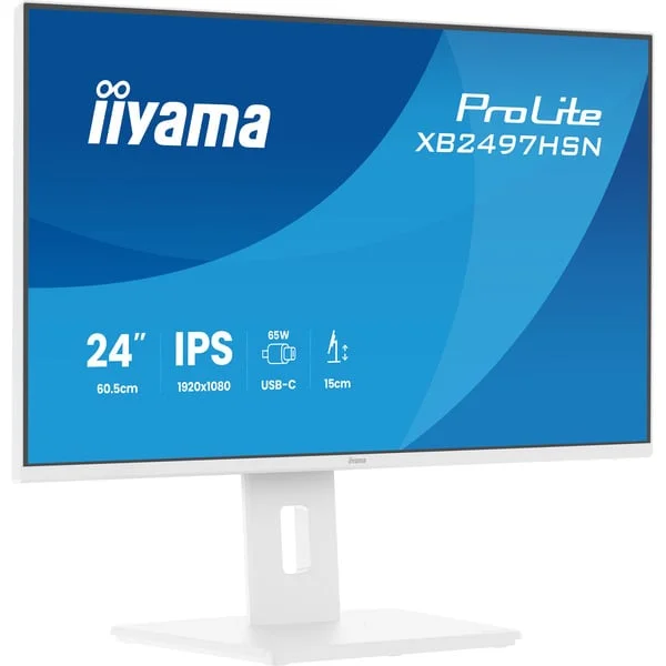 iiyama ProLite XB2497HSN-W1, LED-Monitor (60.5 cm (23.8 Zoll), weiß, FullHD, IPS, HDMI, DP, USB-C, USB-Hub, Daisy Chain, 100Hz Panel)