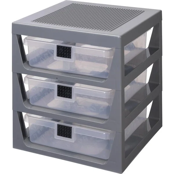 Room Copenhagen LEGO Schubladen Regal 3er Set, Aufbewahrungsbox (grau)