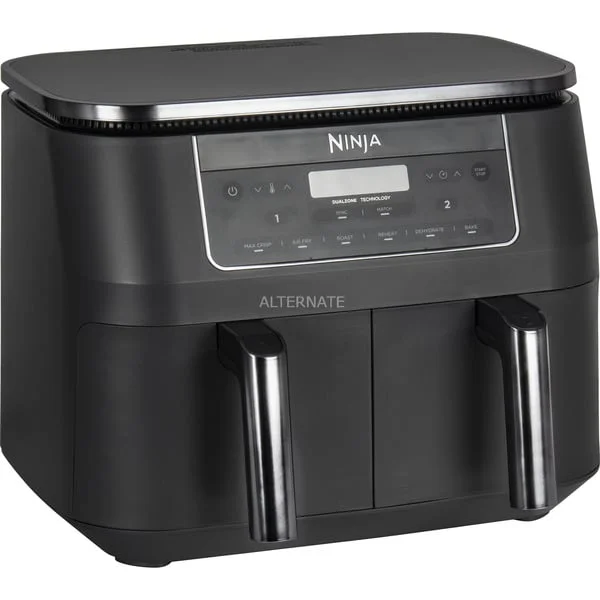 Ninja Dual Zone Heißluftfritteuse DZ300EU (grau/silber, 2.470 Watt, 2 Körbe je 3,8 Liter, B-Ware)