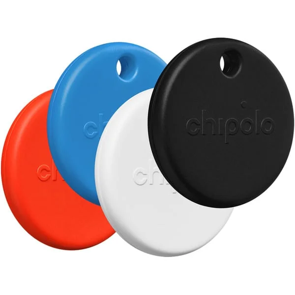 Chipolo POP Tracker 4er Set, Ortungstracker (4 Tracker in schwarz, rot, weiß, blau)