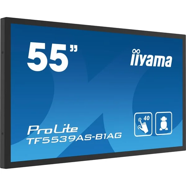 iiyama ProLite TF5539AS-B1AG, Public Display (schwarz (matt), UltraHD/4K, IPS, Touchscreen)