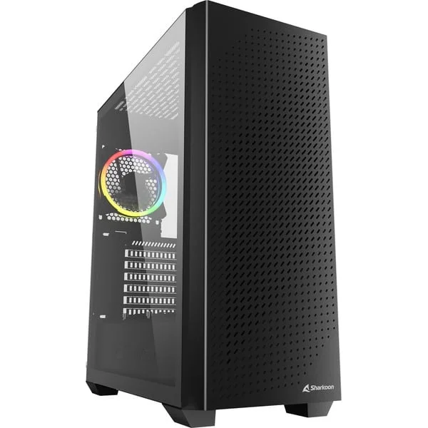 Sharkoon VS9 RGB , Tower-Gehäuse (schwarz, Tempered Glass)