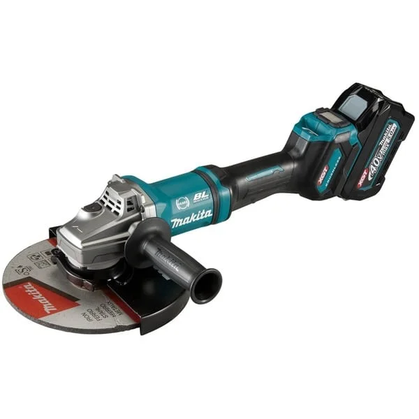 Makita Akku-Winkelschleifer GA038GT201 XGT, 40Volt (blau/schwarz, 2x Li-Ion XGT Akku 5,0Ah, Koffer)