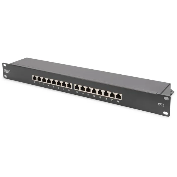 Digitus DN-91616S-B, Patchpanel (schwarz, 19", Cat.6)