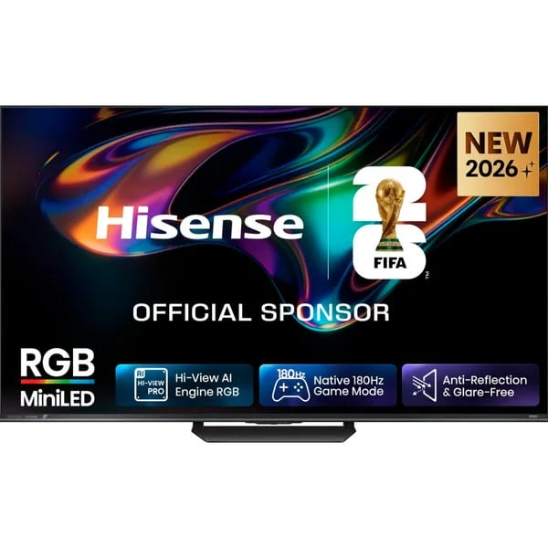 Hisense 75UR8DS RGB MiniLED, LED-Fernseher (189 cm (75 Zoll), schwarz/dunkelgrau, UltraHD/4K, Hi-View AI Engine RGB, 180Hz Panel)