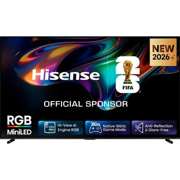 Hisense 100UR8DS RGB MiniLED, LED-Fernseher (253 cm (100 Zoll), schwarz/dunkelgrau, UltraHD/4K, Hi-View AI Engine RGB, 180Hz Panel)