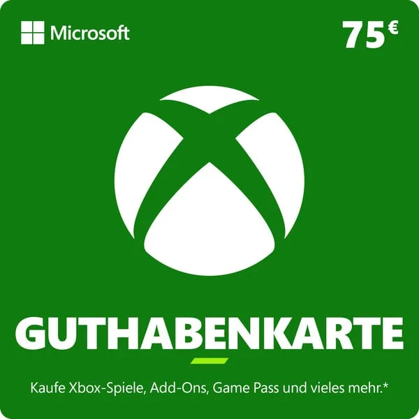 Microsoft Xbox Guthabenkarte 75 €, Gamecard