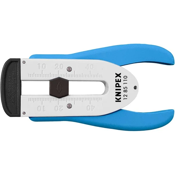 KNIPEX Abisolierwerkzeug 12 85 110 SB für Glasfaser, Abisolier-/ Abmantelungswerkzeug (blau/weiß)