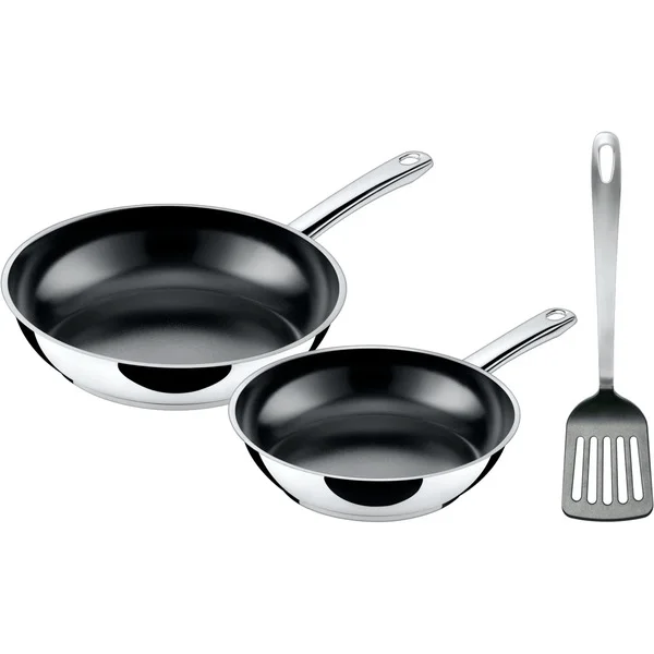 Silit Talis Pfannenset mit Pfannenwender, 20 & 24 cm, Pfannen-Set (edelstahl/schwarz)