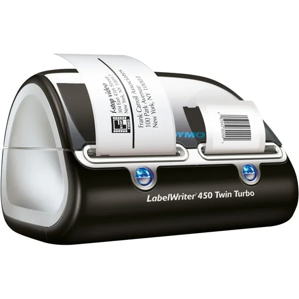 Dymo LabelWriter 450 Twin Turbo, Etikettendrucker (schwarz/silber, mit zwei Druckwerken, S0838870)