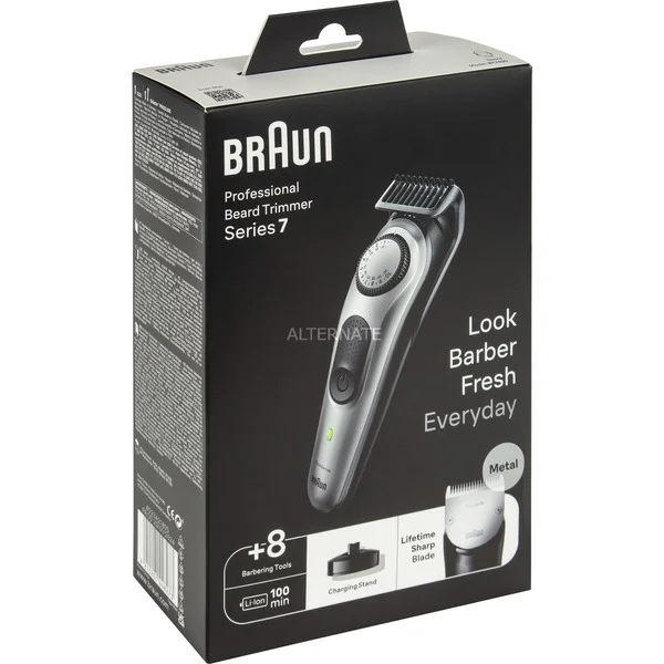 Braun Pro Barttrimmer 7 BT7420, Bartschneider (grau)