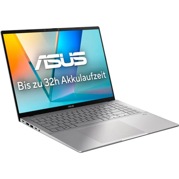 ASUS Vivobook S16 (S3607QA-SH095W), Notebook (silber, Qualcomm Snapdragon X X1-26-100, Qualcomm Adreno GPU, 16 GB LPDDR5X, 1 TB (1 TB SSD), Windows 11 Home, B-Ware)