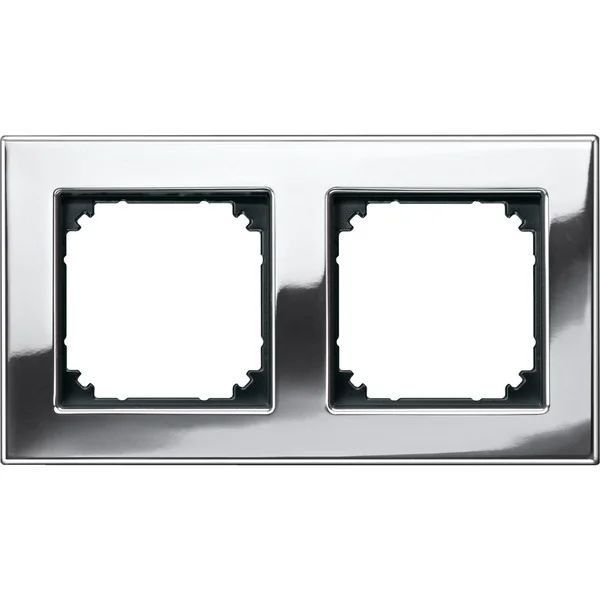 Merten Metallrahmen für zwei Einheiten, waagerecht und senkrecht montierbar, Typ 475239 (chrom, Retail)