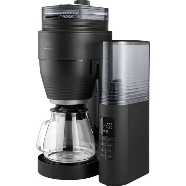 Melitta AromaFresh X , Filtermaschine (schwarz (matt)/silber, mit Mahlwerk, B-Ware)