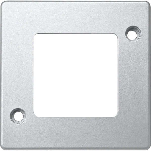Merten Rahmen einfach matt mit verschließbaren Befestigungslöchern, Aluminiumdruckguss (silber, Retail)