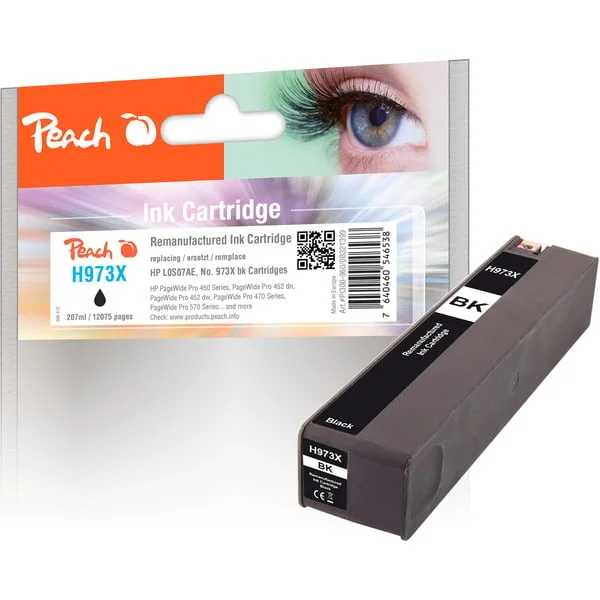 Peach Tinte schwarz PI300-960 (kompatibel mit HP 973X, keine Tintenstandsanzeige.)