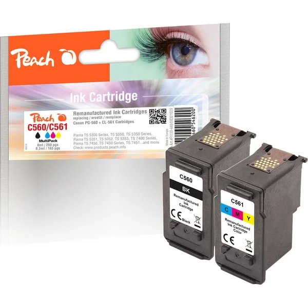 Peach Tinte Spar Pack PI100-448 (kompatibel mit Canon PG-560BK, CL-561C)