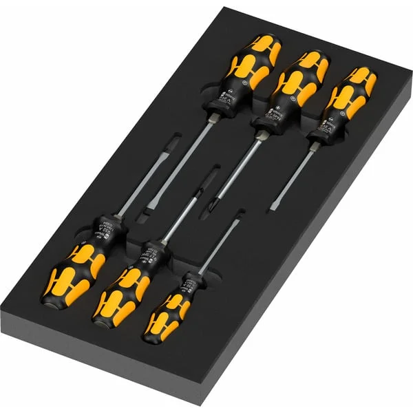 Wera 97112 Schaumstoffeinlage Kraftform Schraubmeißel Serie 900 Set 1, Schraubendreher (in Schaumstoffeinlage für Werkstattwagen)