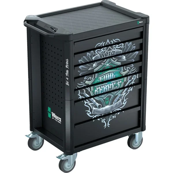 Wera 9800 Tool Rebel Werkstattwagen, ohne Werkzeug, Werkzeugwagen (schwarz, Tool Rebel Design)