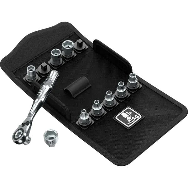 Wera Kraftform Kompakt Zyklop Mini 2 Set 1, 11-teilig, Werkzeug-Set (inkl. Zyklop Mini 2 Knarre in gesenkgeschmiedeter Vollstahlausführung)