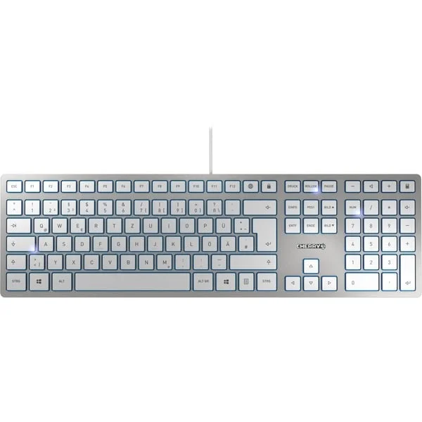 CHERRY KC 6000 SLIM, Tastatur (silber, FR-Layout, Cherry SX-Scherentechnologie)