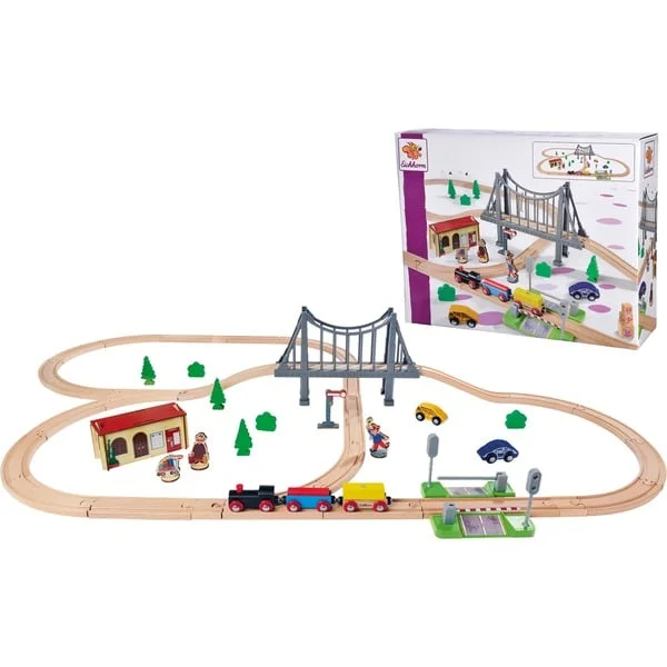 Eichhorn Bahnset mit Brücke (55 Teile)