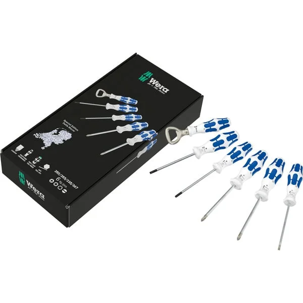 Wera 350/355/335/367 Special Edition "Delfter Blau" Schraubendreher-Set, 6-teilig (weiß/blau)