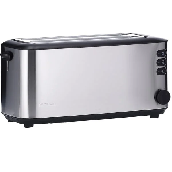 Severin Automatik-Langschlitztoaster AT 2509 (edelstahl/schwarz, 1.400 Watt, für 4 Scheiben Toast)