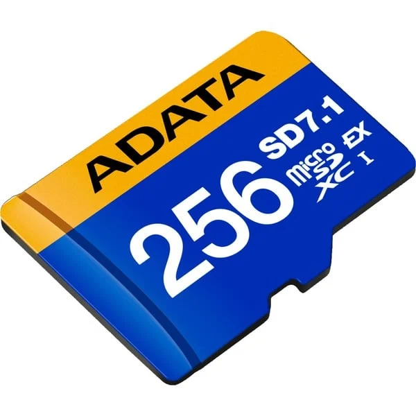 ADATA Premier Extreme microSDXC SD7.1 256 GB, Speicherkarte (blau/gelb, SD7.1 Express, UHS-I U3, Class 10, V30, Nintendo Switch 2 Ready, B-Ware)