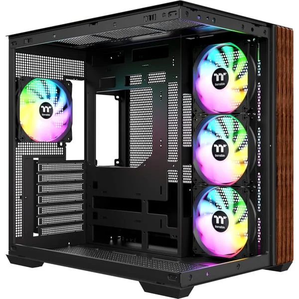 Thermaltake View 380 WS ARGB Black, Tower-Gehäuse (schwarz/holz, Tempered Glass x 2, Holz-Struktur)