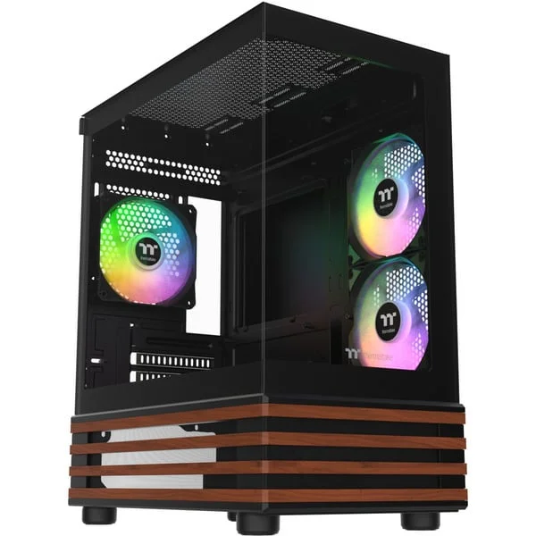 Thermaltake View 170 WS ARGB Black, Tower-Gehäuse (schwarz/holz, Tempered Glass x 2, Holz-Struktur)