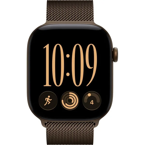 Apple Watch Series 12, Smartwatch (bronze, Aluminium, 46 mm, Milanaise Armband Dunkelbronze M/L)