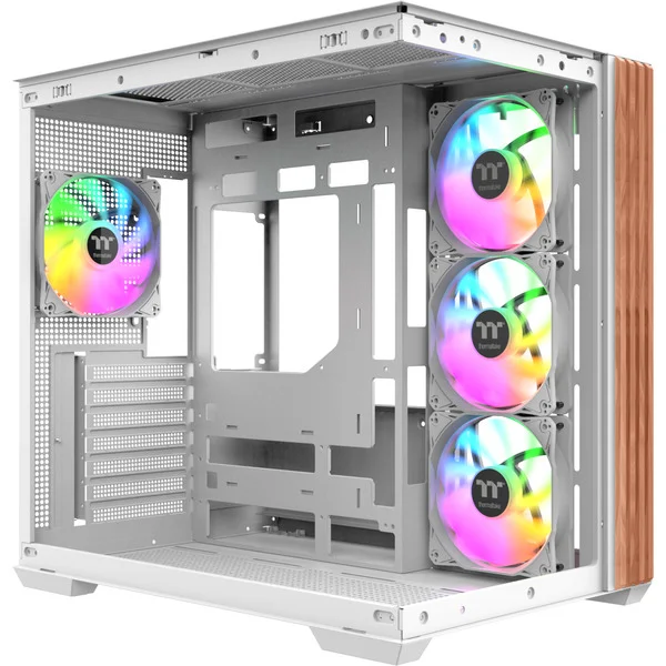 Thermaltake View 380 WS ARGB Snow White, Tower-Gehäuse (weiß/holz, Tempered Glass x 2, Holz-Struktur)